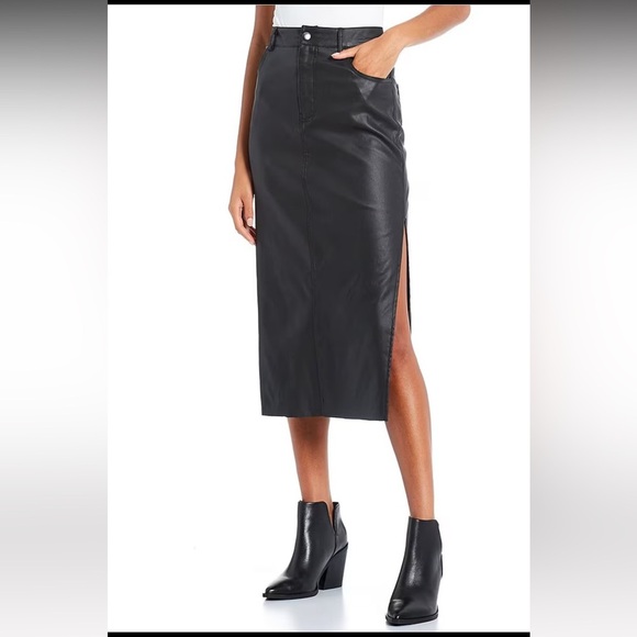 New GB
High Rise Coated Midi Skirt - Picture 1 of 15